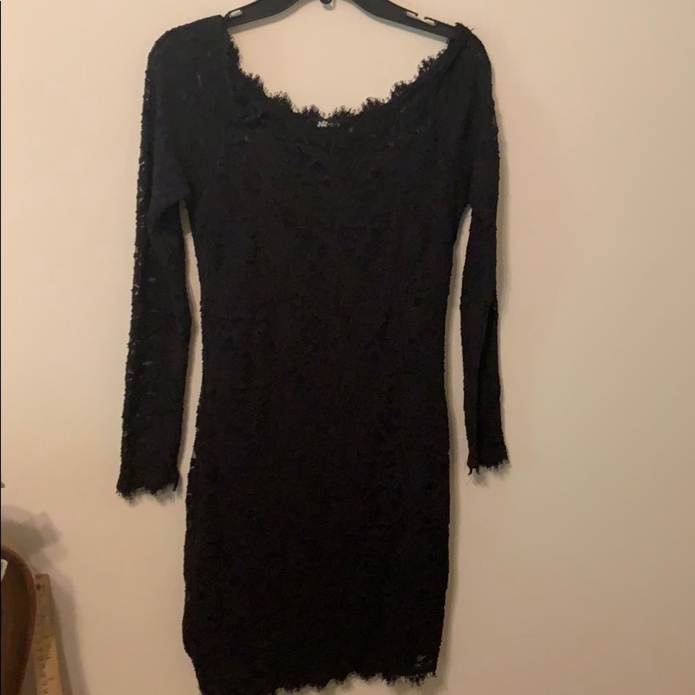 Black lace cocktail dress